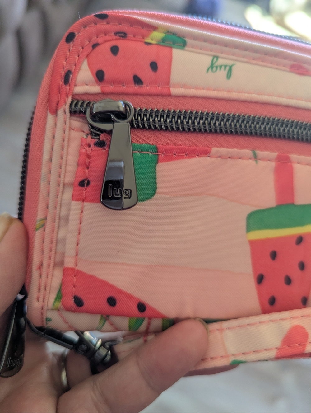 Lug Straddle Pink Watermelon Popsicle Quilted Zip-Around Wallet - Picture 2 of 4